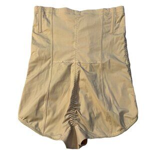 High-Waisted Beige Shapewear Shorts With Hook & Eye Closure Made In China Size L